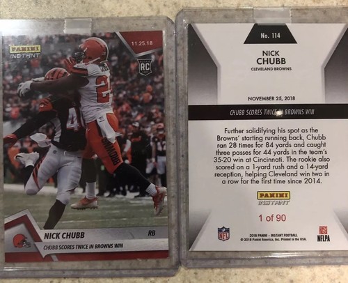 2018 panini instant - nick, chubb