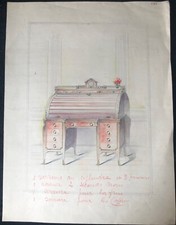 BUREAU A CYLINDRE CRAYON ET