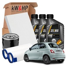 Kit De Filtre 3 Pièces 3L Selenia Eco2 0W20 Pour Fiat 500 1.0 Mild Hybrid Ibride