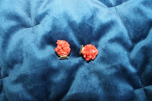 Boucle oreille ancien corail - boucle, d'oreille