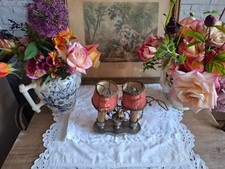 Ancienne petite lampe fleurs - petite,