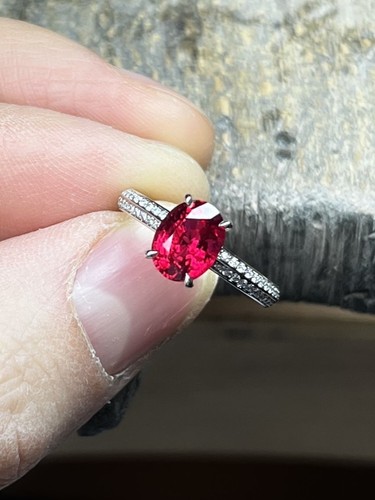 Bague platine spinel rouge - spinel, et