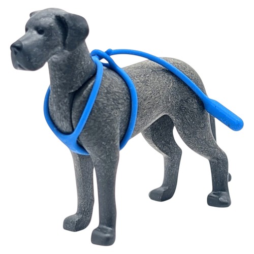 Playmobil chien harnais gris