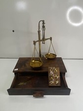 Ancienne balance de pharmacie,Apothicaire Bijoutier complet coffret en bois