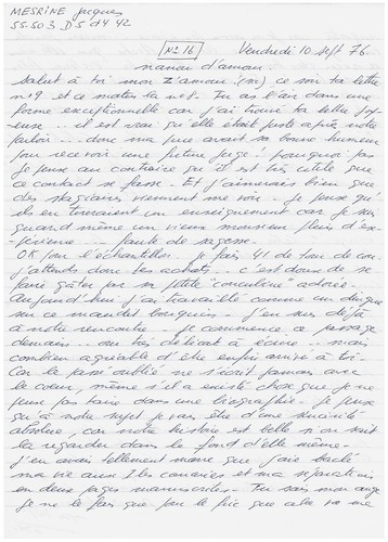 Jacques mesrine lettre - jacques,