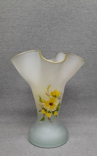 Ancien vase verre dépoli - vase,