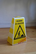 Lampe " attention chambre en chantier " cadeau idéal adolescent
