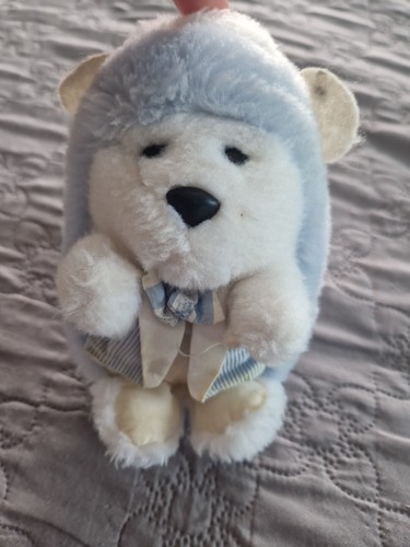 Doudou peluche herisson bleu - ,