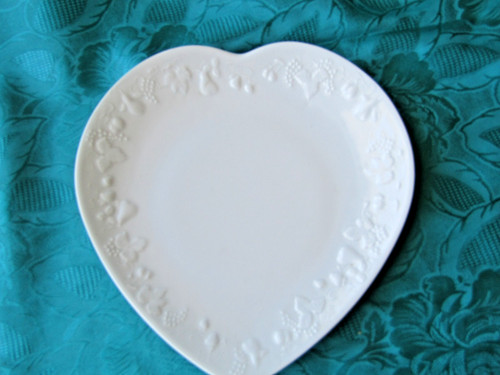Assiette cœur porcelaine - en,