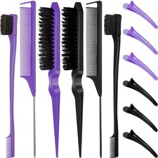 12 Pièces Brosses Cheveux En Nylon Pour Salon De Coiffure, Brosse Double Face...