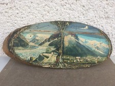 Ancien motif sur bois / Paysage / Chamonix / Souvenir / Bibelot / Déco / Chalet