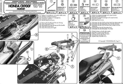 Cadre top case kappa honda - top,