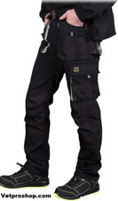 PANTALON DE TRAVAIL POCHES GENOUILLÈRES CARGO PANTALON DE SÉCURITÉ NOIR G