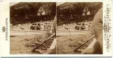 Stereocard Rome Men in a boat