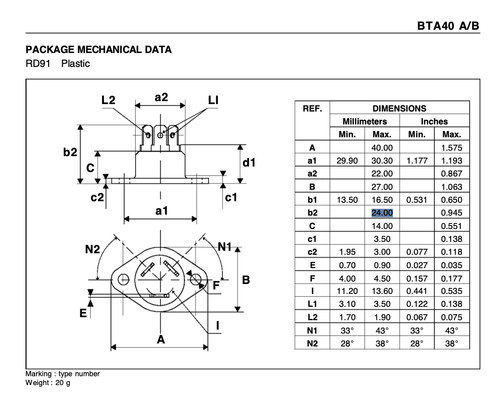 Stmicroelectronics bta40 - stmicroelectronics,