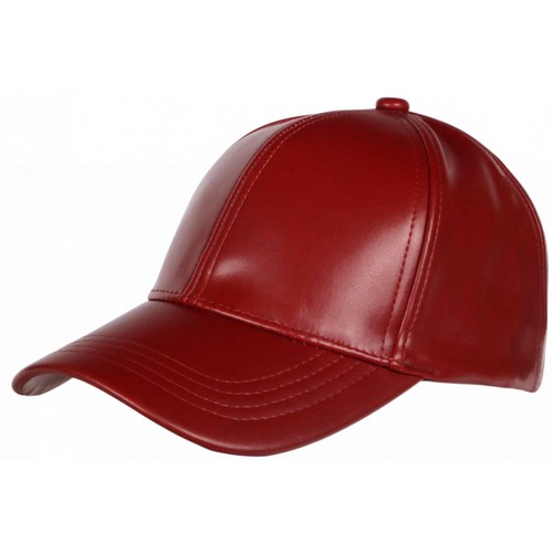Casquette cuir rouge tendance - casquette,