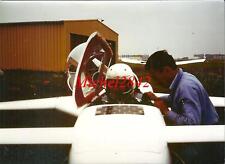 Photo argentique avion aéronautique aviation pilote casqué voltige ?