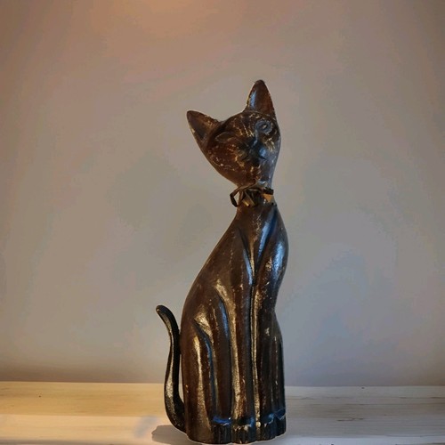 Sculpture chat bois 38 - bois,
