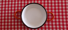 Petit poêlon plat métal émaillé orange oeuf cuisine Poele