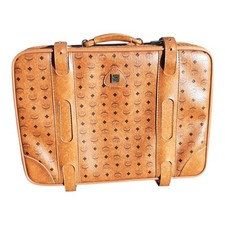MCM Munich Valise Cognac Cuir Vintage Années 70 Motif Visetos Cuir Rar