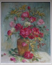 Tableau Huile Fleurs Bouquet