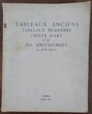 Catalogue Galerie Charpentier : Tableaux, objets d'art et bel ameublement 1952