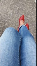 Escarpins p37 cuir rouge - cuir,