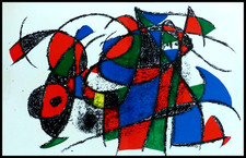 Joan MIRO : composition abstraite, Lithographie originale 1975