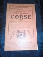 INDICATEUR CLAVEL GUIDE GENERAL CORSE ILLUSTRE NAVIGATION CHEMINS FER ROUTE 1924
