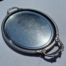 Ancien Plateau De Service Orfèvres JEAN COUZON, Inox 18/10 Poignées, Vintage. 