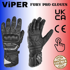 Cuir Gants Profesional Motard Piste Route Moto Protections CE Carbone Fury ViPER
