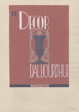 "LE DECOR D'AUJOURD'HUI" Maquette gouache sur papier originale J. PIGEON 32x50cm