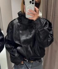 ZARA Viral Jacket Faux Leather "Ysl Style" Black XS BNWT 4391/872 Sent Same Day