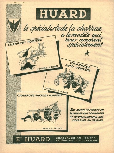 Publicité ancienne charrue - publicité, la
