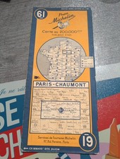 Carte Michelin Ww2 Datée 1945 Jus Paris Chaumont 