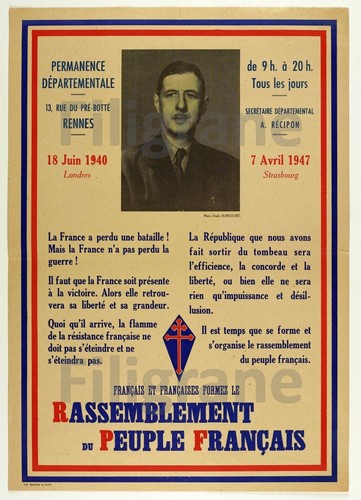 Gaulle rpf rvvw poster - rpf, hq