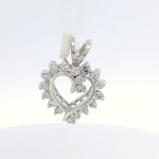 14K or Blanc 0.50ctw Rond Brillant Coupe Diamant Ouvert Pendentif Coeur