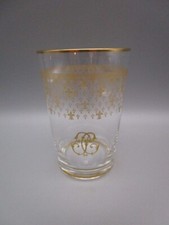 BACCARAT verre gobelet ancien en cristal gravé/doré/monogrammé
