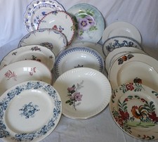 Lot de 15 assiettes anciennes 19-20ème GIEN LONGWY SARREGUEMINES ST-AMAND .. (C)