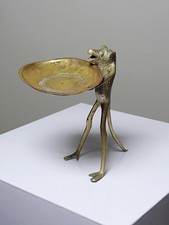 Baguier, coupelle, figurine singe en laiton vintage Dahomey Bénin Afrique