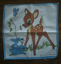 DOUDOU /  MOUCHOIR Vintage neuf WALT DISNEY Baby BAMBI BICHE FAON . 20x20cm