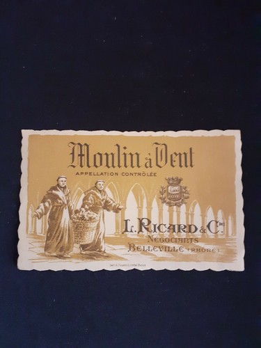 Etiquette ancienne vin moulin - ancienne,