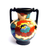 Beau Vase Amphore En Céramique Gouda Hollande Signé Ca 1920. Art Déco