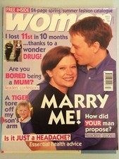 WOMAN magazine 23/04/2001 HANNAH WATERMAN Nicolas Cage Sue Johnston