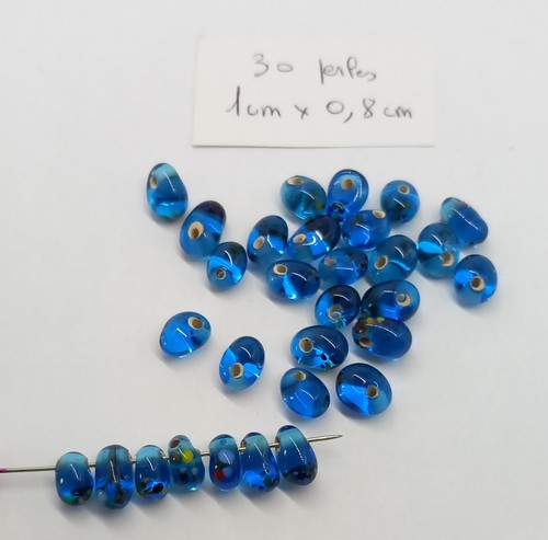 Lot perles en verre - de,