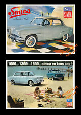 Carte postale publicitaire lot SIMCA Aronde 1000 1300 advertising postcard auto