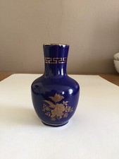 Petit Vase Bleu Cobalt Doré 