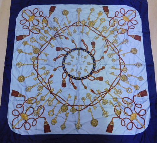 Foulard vintage 100 soie - foulard,