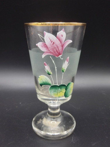 Grand verre pied émaillé - grand, à