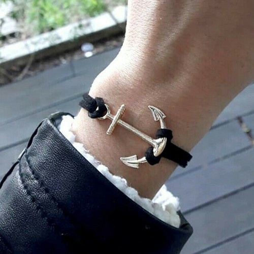Bracelet ancre chic noir - bracelet, et